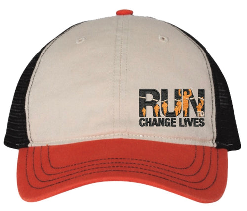 RUN to Change Lives™ Stone-Black-Orange Richardson Relaxed Trucker Hat